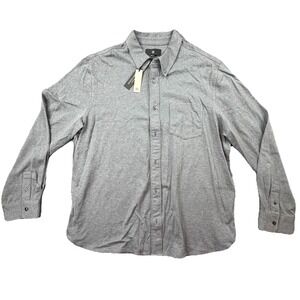 BR Gray 100% Cotton Button‎ Up Shirt Men XL New With Tags
